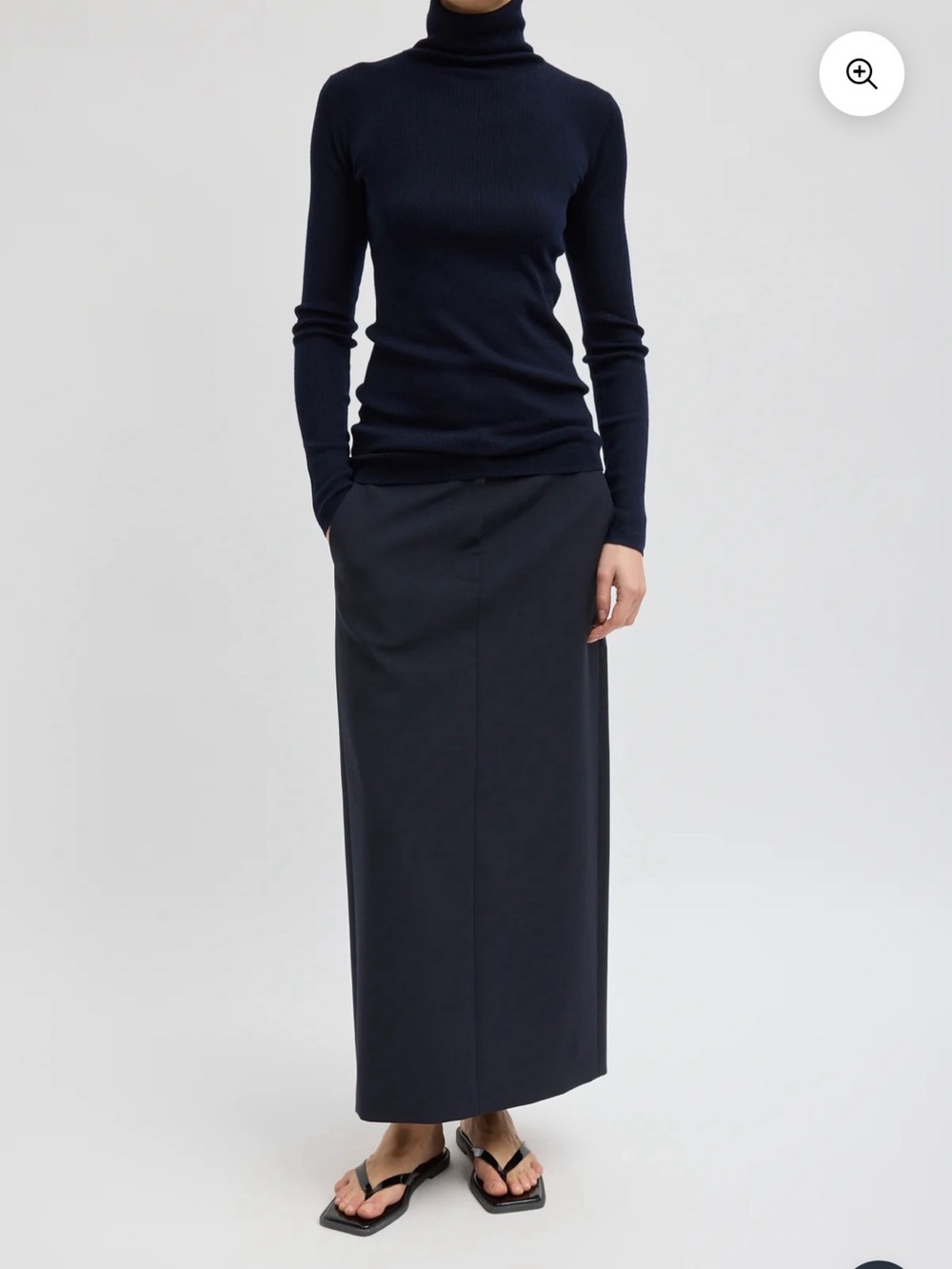Tibi Tropical Wool Maxi Trouser Skirt
Navy